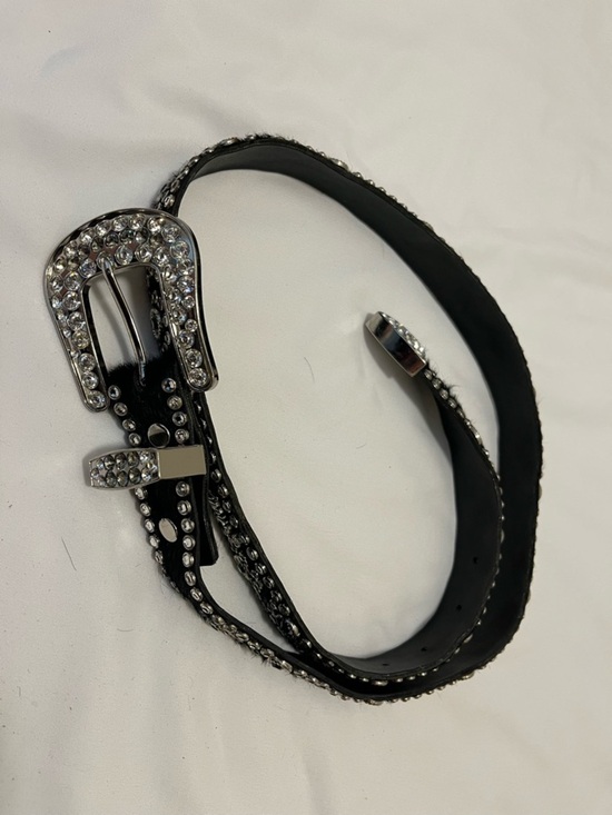 Kippys Western Black Belt with Crystal Rhinestone Buckle